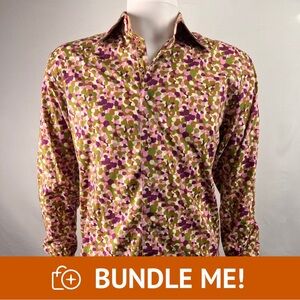 Robert Graham M Pink and Green Patterned Shirt